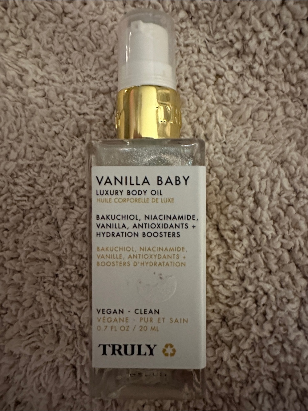 TRULY Vanilla Baby Luxury Body Oil - 0.7 oz. New